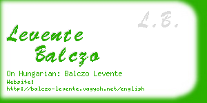 levente balczo business card